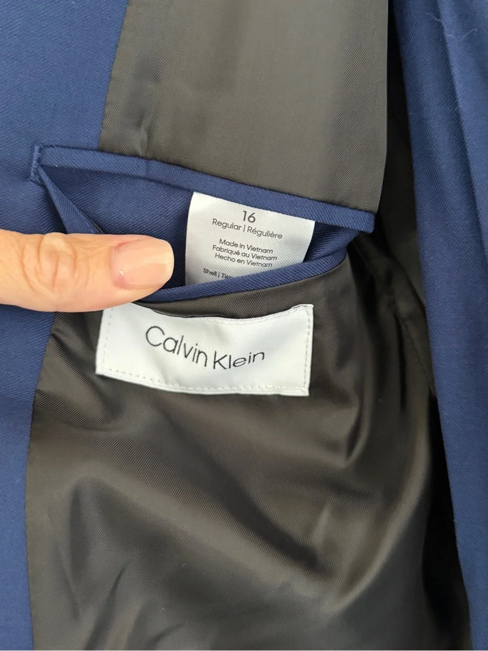 Calvin Klein Boys Navy Blue Infinite Stretch Dress Trousers